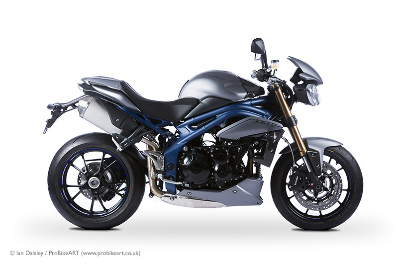 Triumph Speed Triple - matt graphite/blue stripes