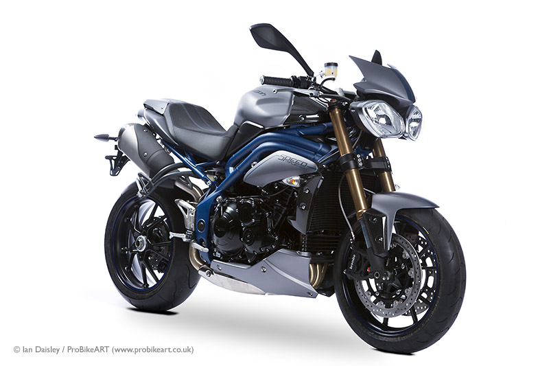 Triumph Speed Triple - matt graphite/blue stripes